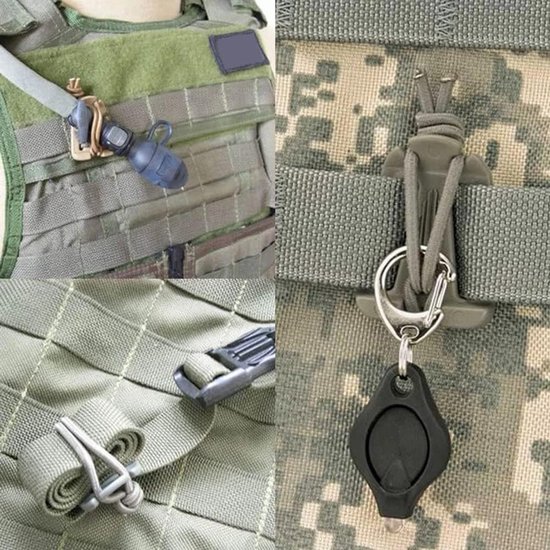 Gear Houder Clips - Web Dominators - Rugzak Organisatie - Elastisch Koord - 10 Stuks - Zwart — afbeelding 5