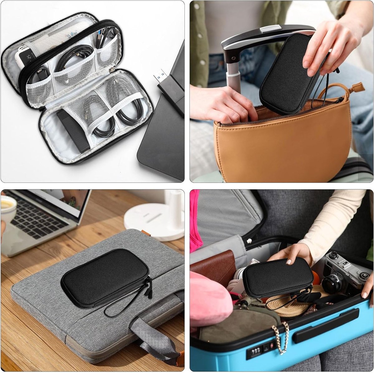 Draagbare waterdichte kabeltas, organizer voor opladers en powerbanks, ideale reisaccessoires voor vakantie en thuisgebruik – foto 4