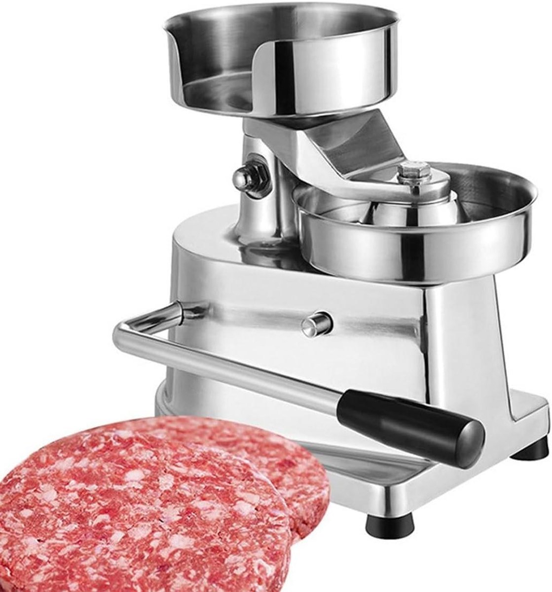 Hamburgervormer - Patty Maker - Burgers Maken - Verstelbare Dikte - 100mm - Zilver