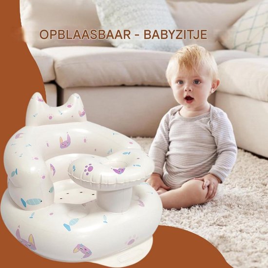 Opblaasbare babyzitje - Baby leunstoel - Baby leren zitten - Ingebouwde pomp - 59874 gram - Kittenmodel — afbeelding 2