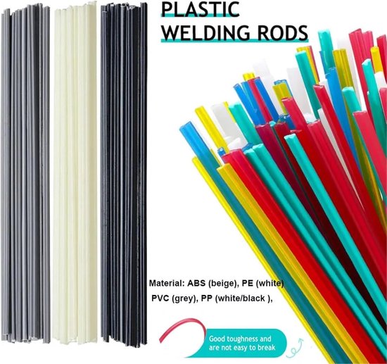 Plastic Lasstaven Set - Reparatiestokken Lassen - Kunststof Repareren - Zuur Alkali Bestendig - 100 Stuks - Wit — afbeelding 5