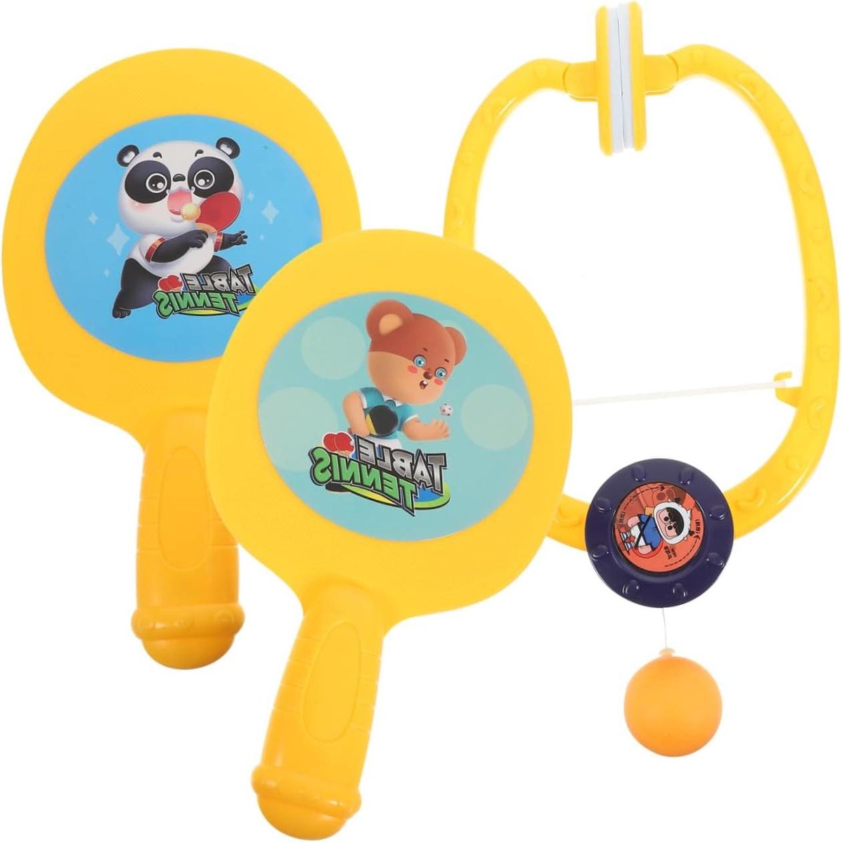 Tafeltennistrainer - Oefenset Bal - Vaardigheden Trainen - Hangend Ontwerp - 24.5 cm - Geel