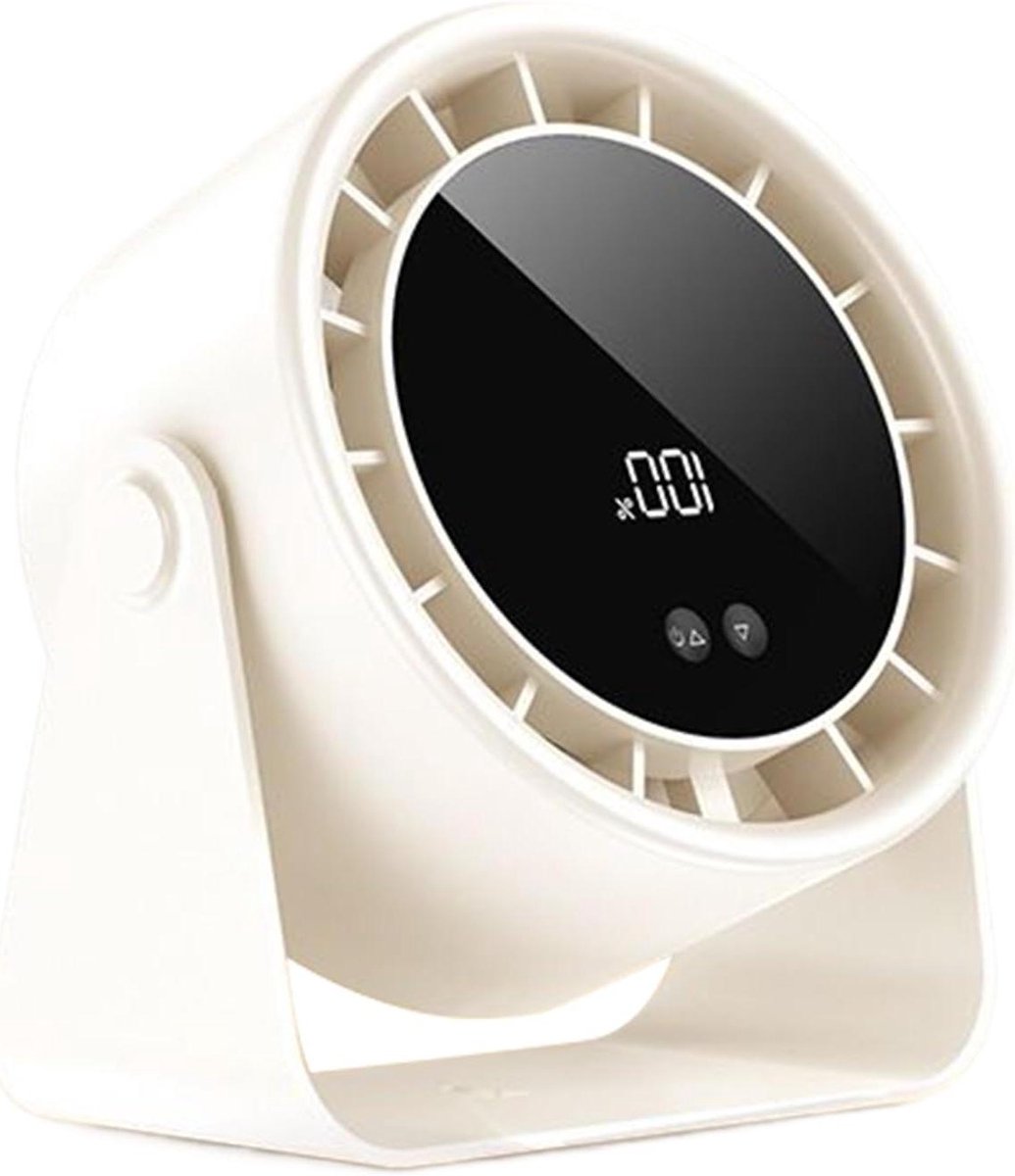 Bureauventilator - Persoonlijke ventilator - Persoonlijk comfort - Draadloos en stil - 17 cm breed - Wit