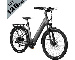 TTGO Z3 Elektrische Fiets – 48V 15Ah Accu (720Wh) – Achterwielmotor – Actieradius tot 130 km – 27.5×2.4 Inch Banden – LCD Display – Shimano 7 Versnellingen – Hydraulische Schijfremmen – Stadsfiets – Max. Belastbaar 125 kg – Grijs