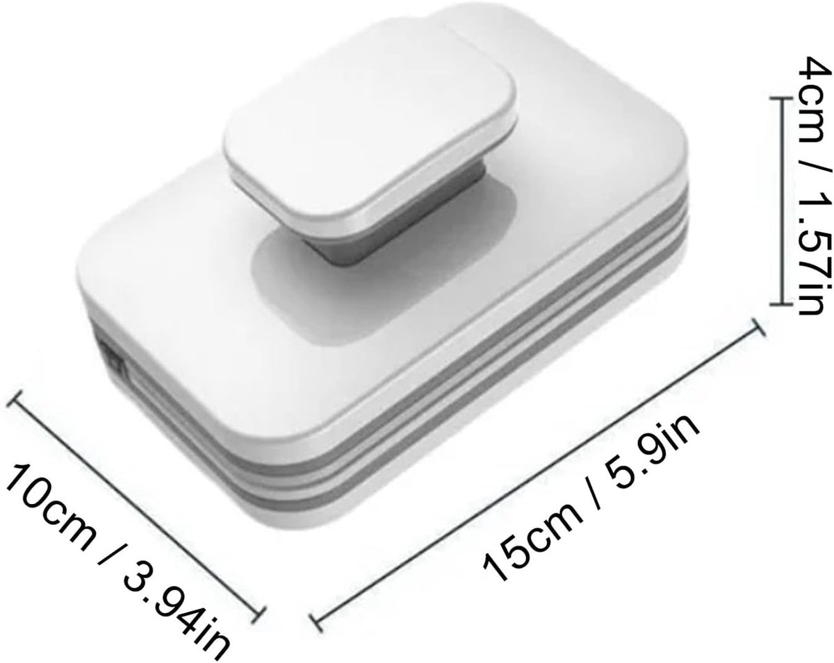 Magnetische Raamreiniger Dubbelzijdig, Grote Handgreep Dubbelzijdig Hoge Stevige Kunststof Raamreinigingstool Voor 3 Tot 10 Mm Glazen Buiten Raamreiniger Tool thumbnail 2