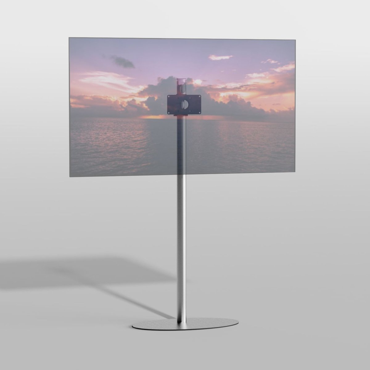 Cavus TV Vloerstatief ELLIPS 150 – geborsteld RVS - hoogte 150cm - VESA 200x100