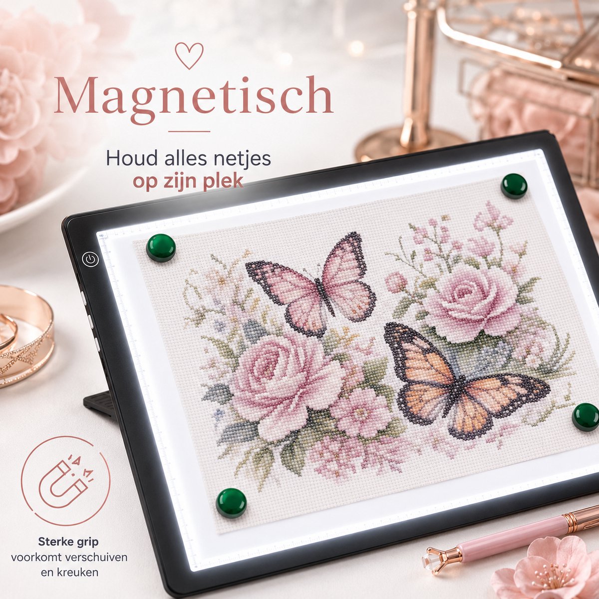 A3 Lightpad Lichtbak Diamond Painting Volwassenen | Oplaadbaar Magnetisch | All Smiles Premium Tekenbord | 2026 MODEL | Tekenen Schetsen Hobby — afbeelding 5