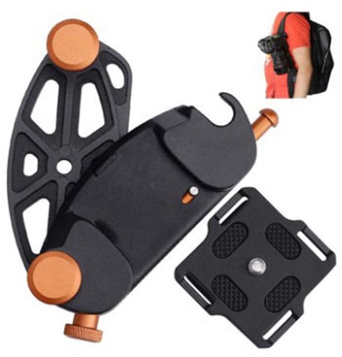 Geschikt voor GOPRO outdoor SLR fotografie stabilisator camera heupgesp - oranje