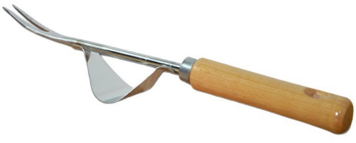 TOVBMUP Onkruid - Onkruidverwijderaar - Onkruidtrekker - Wortelwiedmachine met houten handvat - Geschikt voor graven, wieden en losmaken van de grond Handmatige wiedmachine - Cadeau voor de tuinier - Roestvrij staal - 31,5 x 1,7 cm