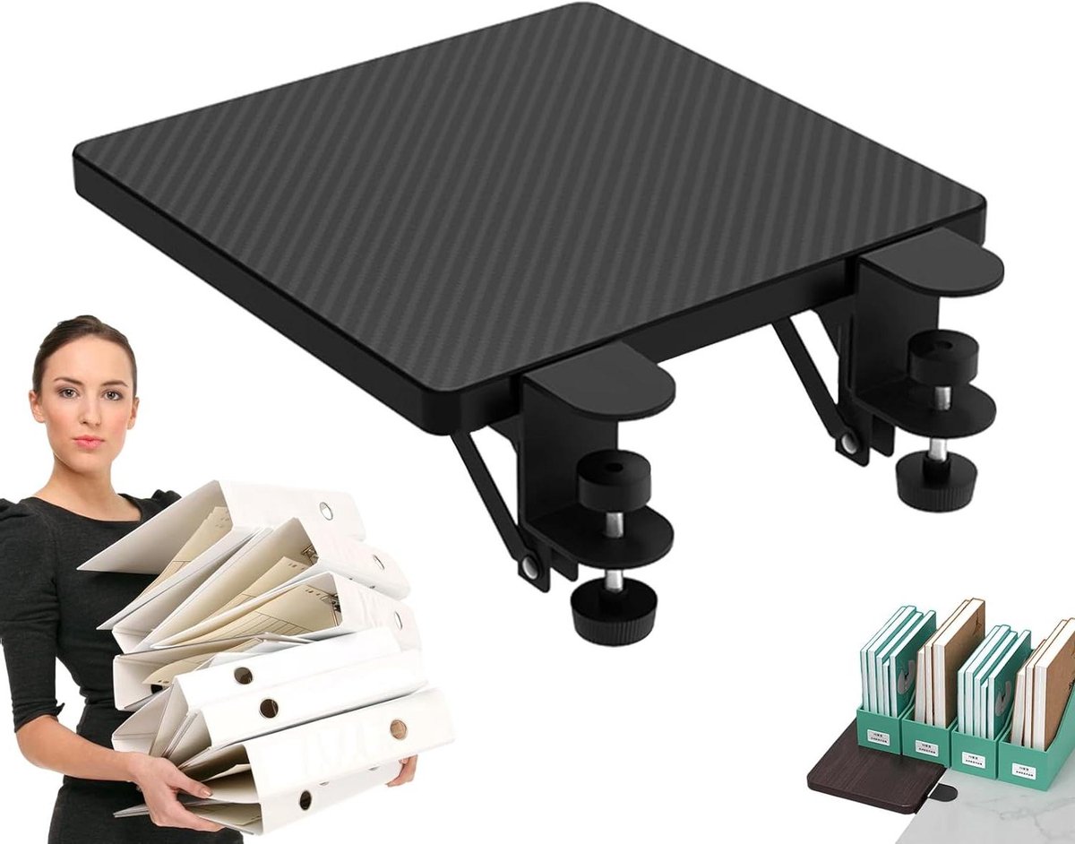 Bureau Verlengstuk - Bureau Plank - Werkruimte Vergroten - Zonder Boren - 20 x 24 cm - Houtkleur