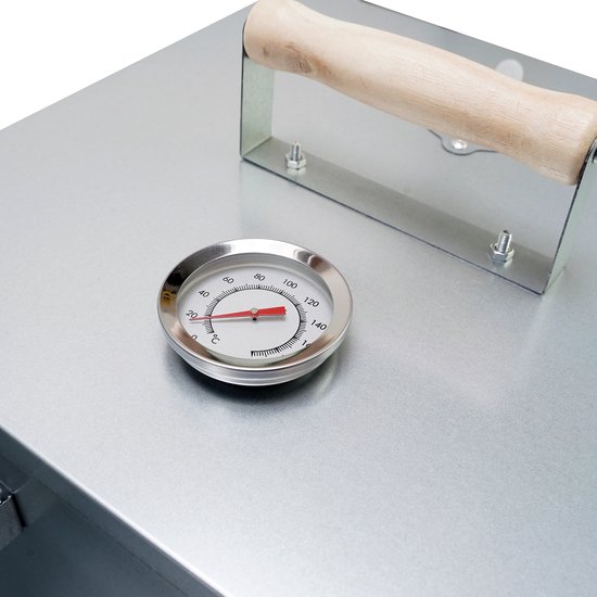 Eurocatch Telescopische Rookoven Vierkant 101 cm - Verzinkt Metalen Rookkast - Smoker voor Buiten met Thermometer en 10 Rookhaken - Extra Rookmot van Eurocatch — afbeelding 5