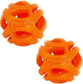 Chuckit! Breathe Right Fetch Ball - Hondenspeelgoed - Hondenbal - Drijvend - Medium - Ø6 cm - Oranje - 2 Stuks