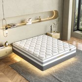 Matras HOMAVO 140x190, dureté moyenne H3, Matelas à ressorts Luxe , Orthopédique 7 zones, Hauteur 25 cm, Certifié OEKO, Antiallergique, Matelas anti-dos pour enfants et adultes.