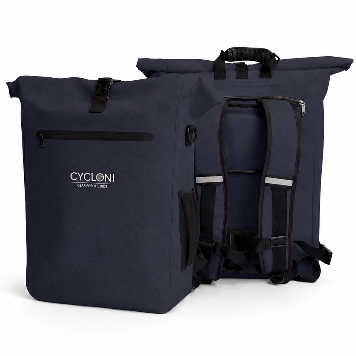 Cycloni DASH Fietsrugzak - Rugzak met Laptop Compartiment - Fietstas 100% Waterdicht - Inclusief 16 inch Uitneembare Laptoptas – Navy