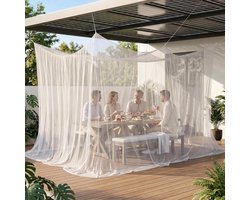Klamboe Buiten - Muggennet Tuin - Grote Camping Klamboe - Anti Muggen Net voor Terras en Picknick - 300 x 300 x 250 cm - Wit