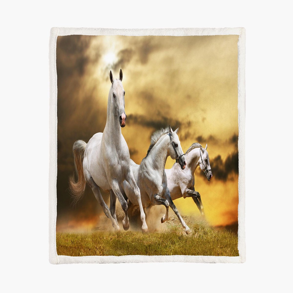 Paarden Fleece Deken 130*150cm Running Horses