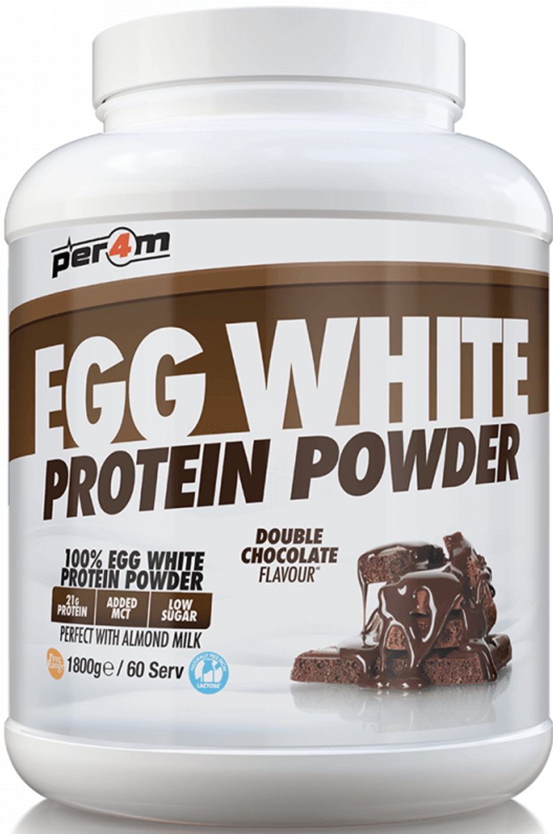 Per4m Egg White Protein Powder (1800g) Double Chocolate - Eiwitten - Ei-eiwit