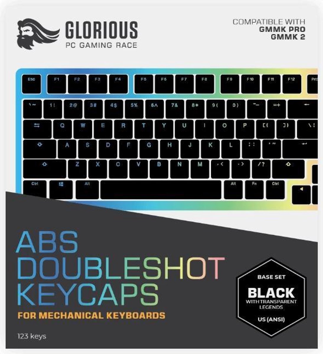 GLORIOUS GMMK Doubleshot V2 Keycaps Zwart