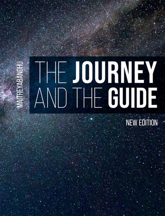 Couverture du livre 'The Journey and the Guide' sur fond de ciel étoilé, avec le titre et 'New Edition'.