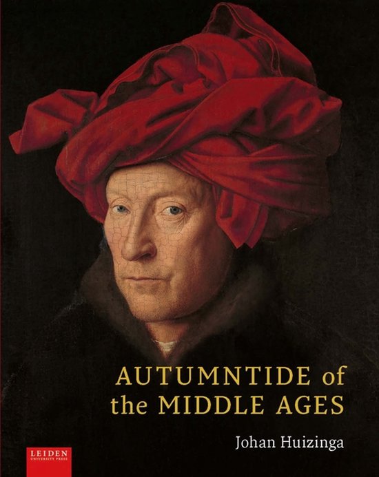 Boekomslag met schilderij van een man met rode tulband, getiteld "Autumntide of the Middle Ages".
