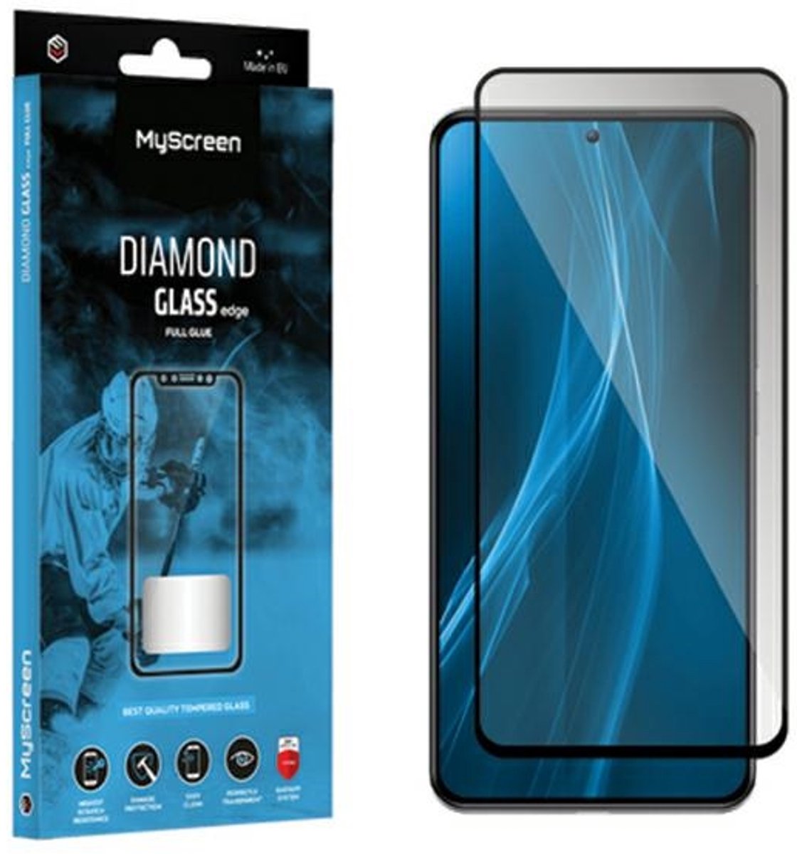 MyScreen Protector MS Diamond Glass Edge - Gehard Glas Screenprotector - Honor Play 8T - Full Glue - Zwart