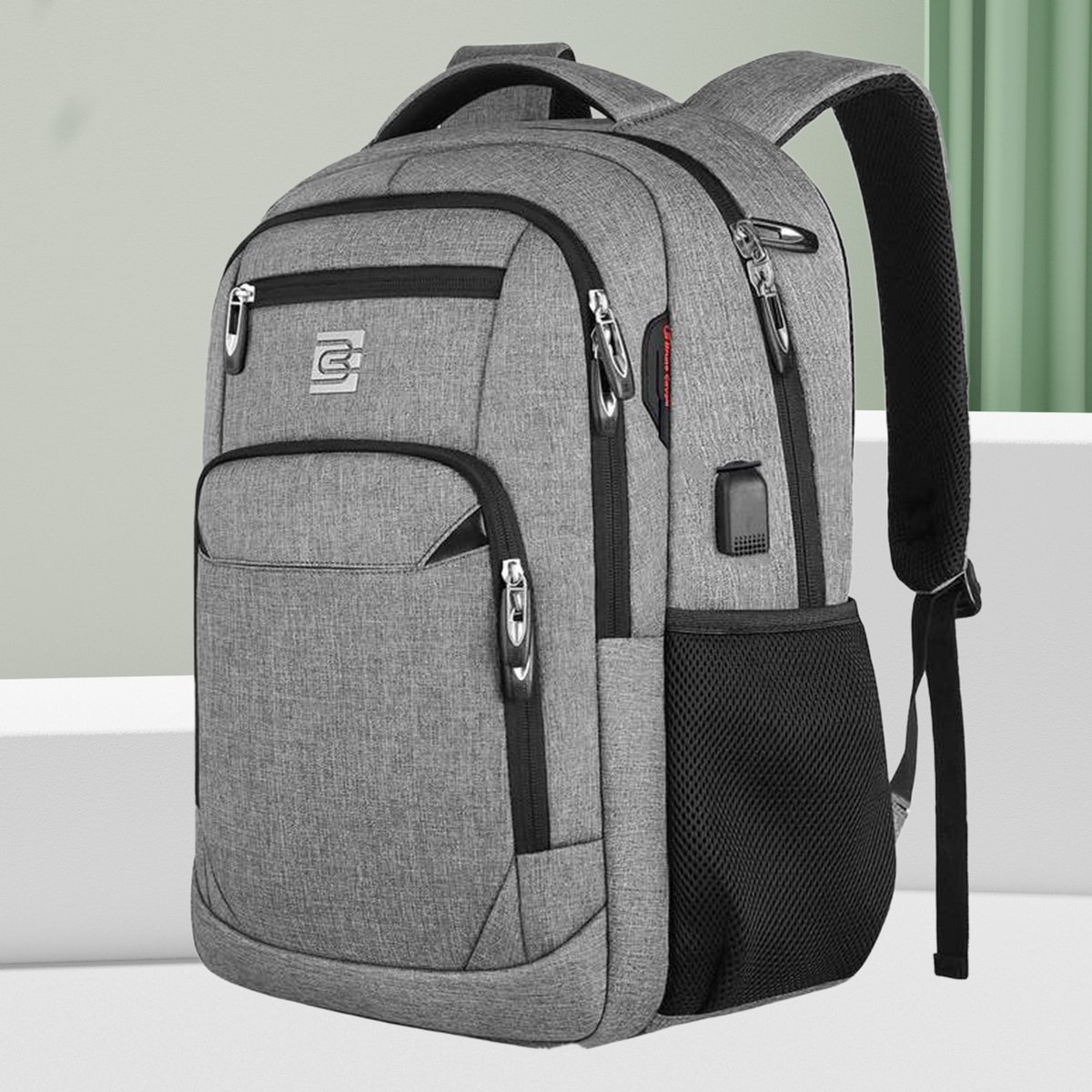 FloraGrace Reistassen - Rugzak, Travel Rugzak, Laptop Rugzak, 20 Inch Rugzak, Grote Capaciteit Rugzak, Lichtgewicht Grote Capaciteit Rugtas, Backpack Voor Werk En Reizen, Travel Backpack Met Veel Vakken, Grijs, Oxford-Stof