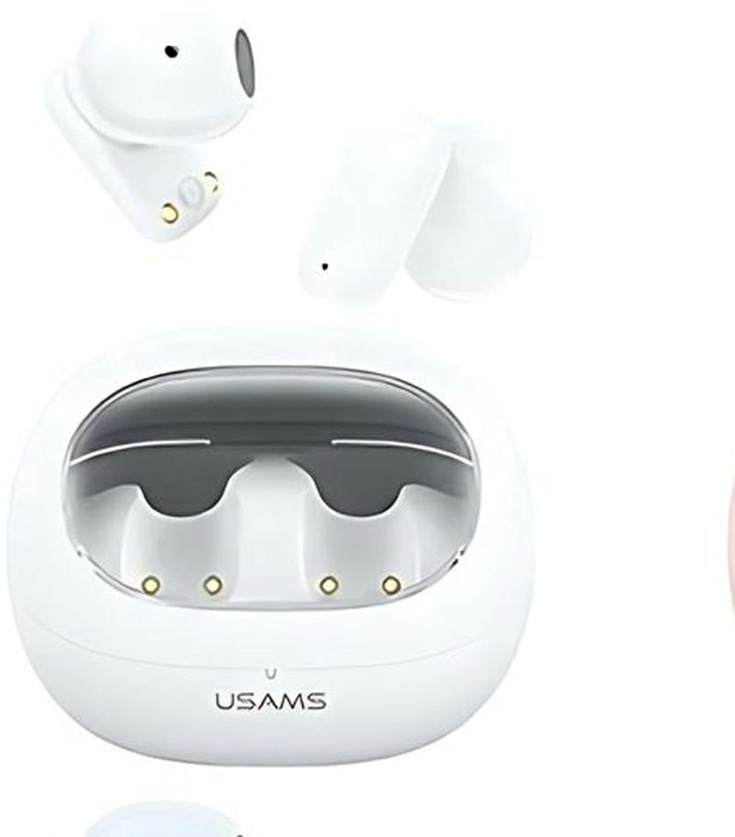 USAMS Bluetooth 5.3 TWS TD-serie hoofdtelefoon draadloos wit/wit BHUTD01 (TD22)