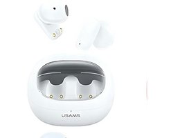 USAMS TD-serie - True Wireless Stereokoptelefoon - Bluetooth 5.3 - Wit - Ergonomisch ontwerp