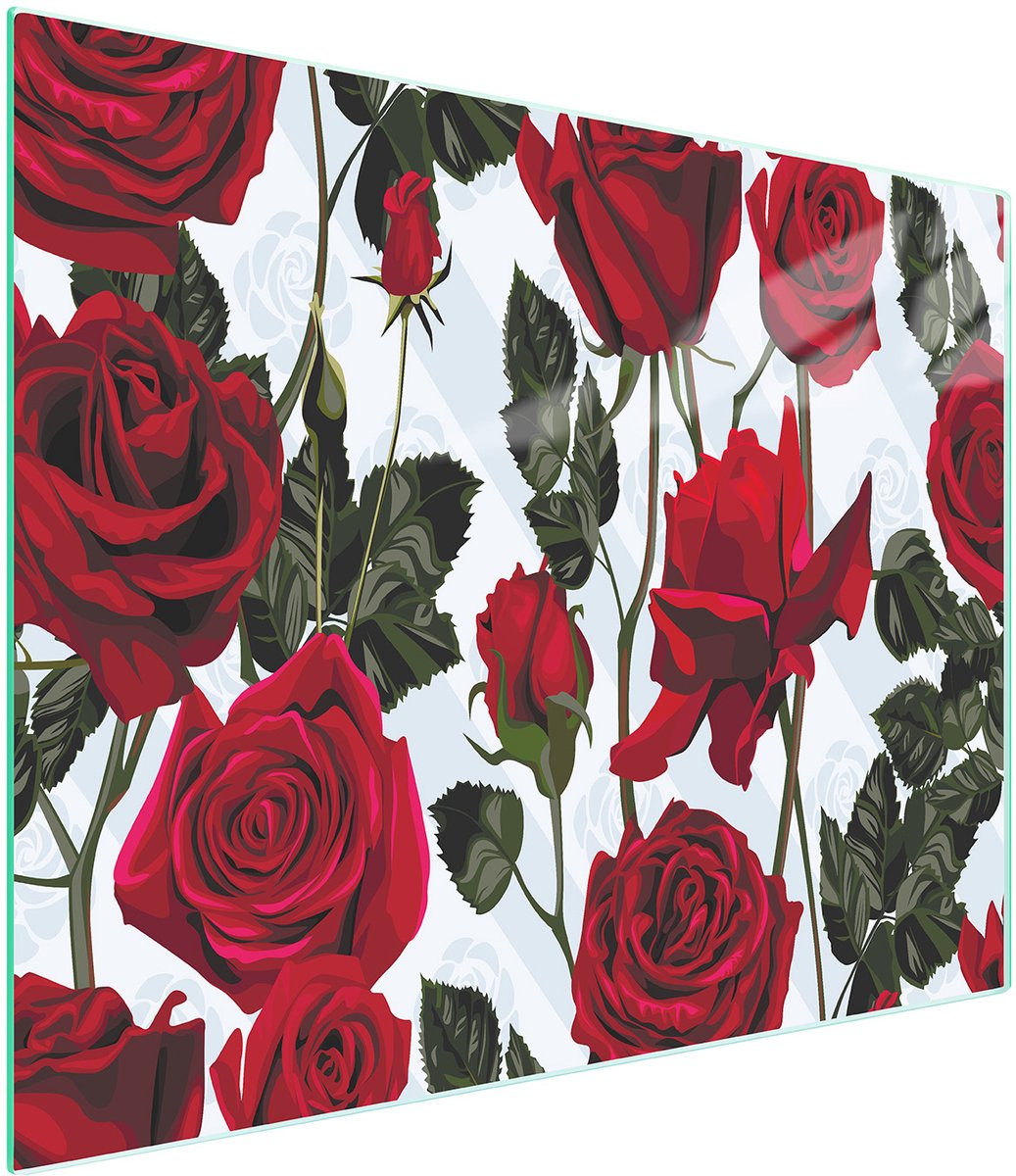 TMK ArtDeko - Snijplank - 52x30 cm - Rós Motief - Gehard Glas