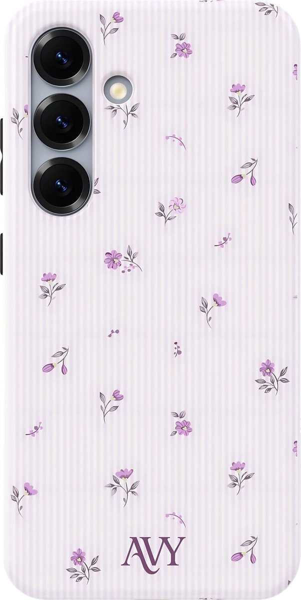 AVY Hoesje geschikt voor Samsung Galaxy S25 | Lila Dream | Bloemen | Paars | Hard Shell Back Cover | Compatibel met MagSafe & Qi2