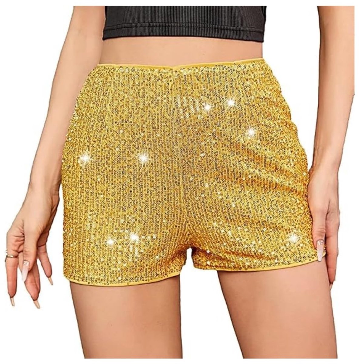 Allecto - Vrouwen Sequin Shorts - Shiny High Waist Glitter Shorts voor Feestjes