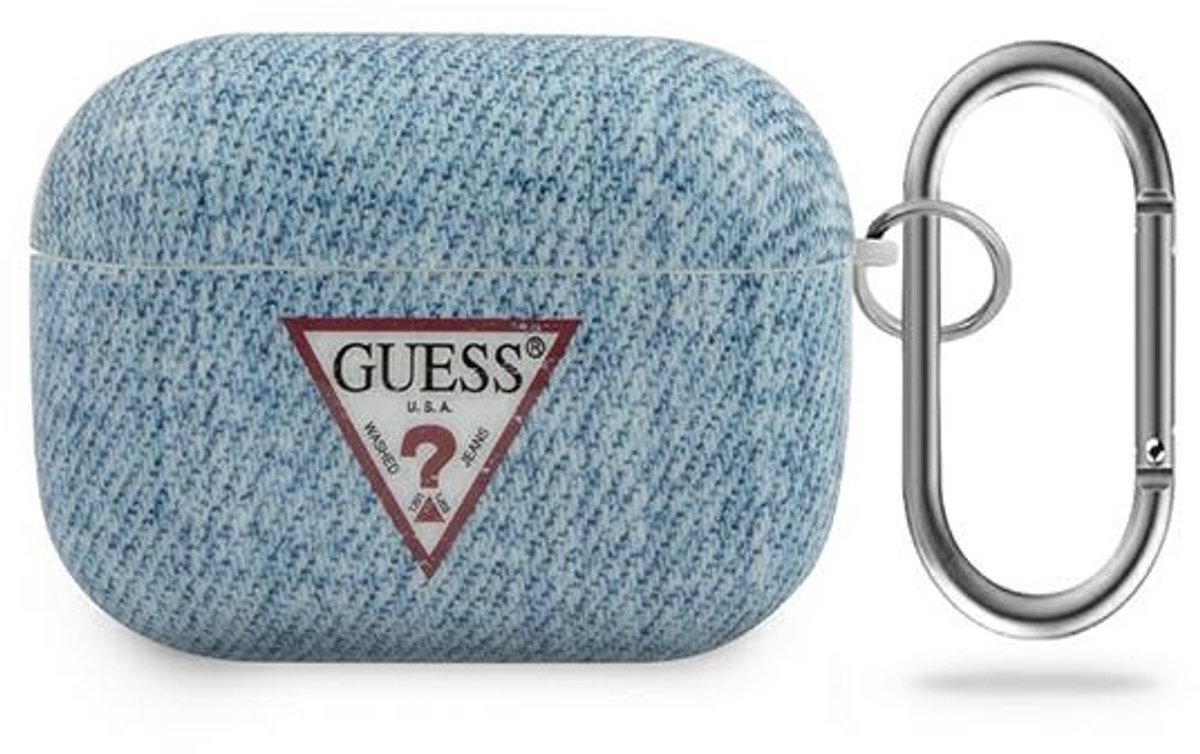 Guess TPU Triangle Case Denim - Apple Airpods Pro 1 (1e generatie) - Lichtblauw