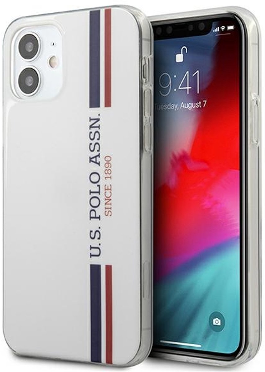 Amerikaanse - zaak - Polo Assn. Tricolor Collectie voor iPhone - 12 - mini - wit