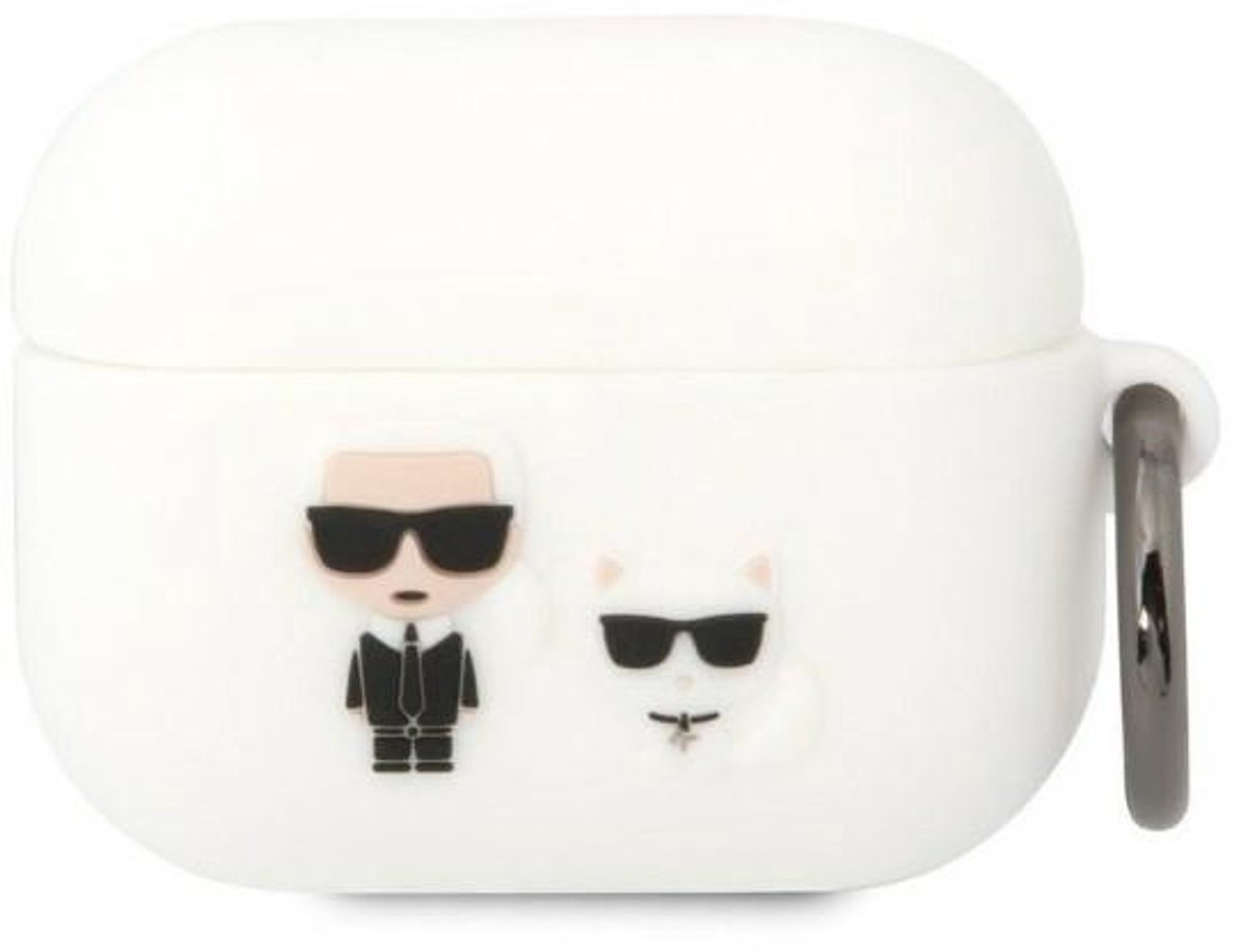 Karl - Lagerfeld - KLACAPSILCW AirPods Pro cover wit/wit Siliconen Karl & Choupette