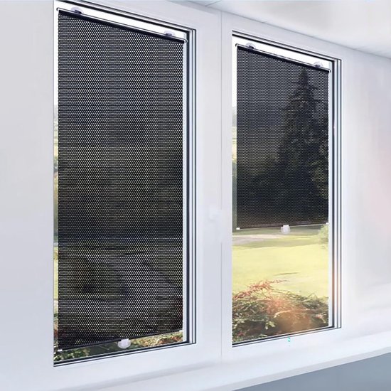 Lot de 2 stores enrouleurs de 40 x 60 cm avec ventouses pour protection solaire, stores occultants sans perçage, rideaux de fenêtre portables avec ventouses, rideaux thermiques pour cuisine, bureau, salon, voiture | Cyslmuk®