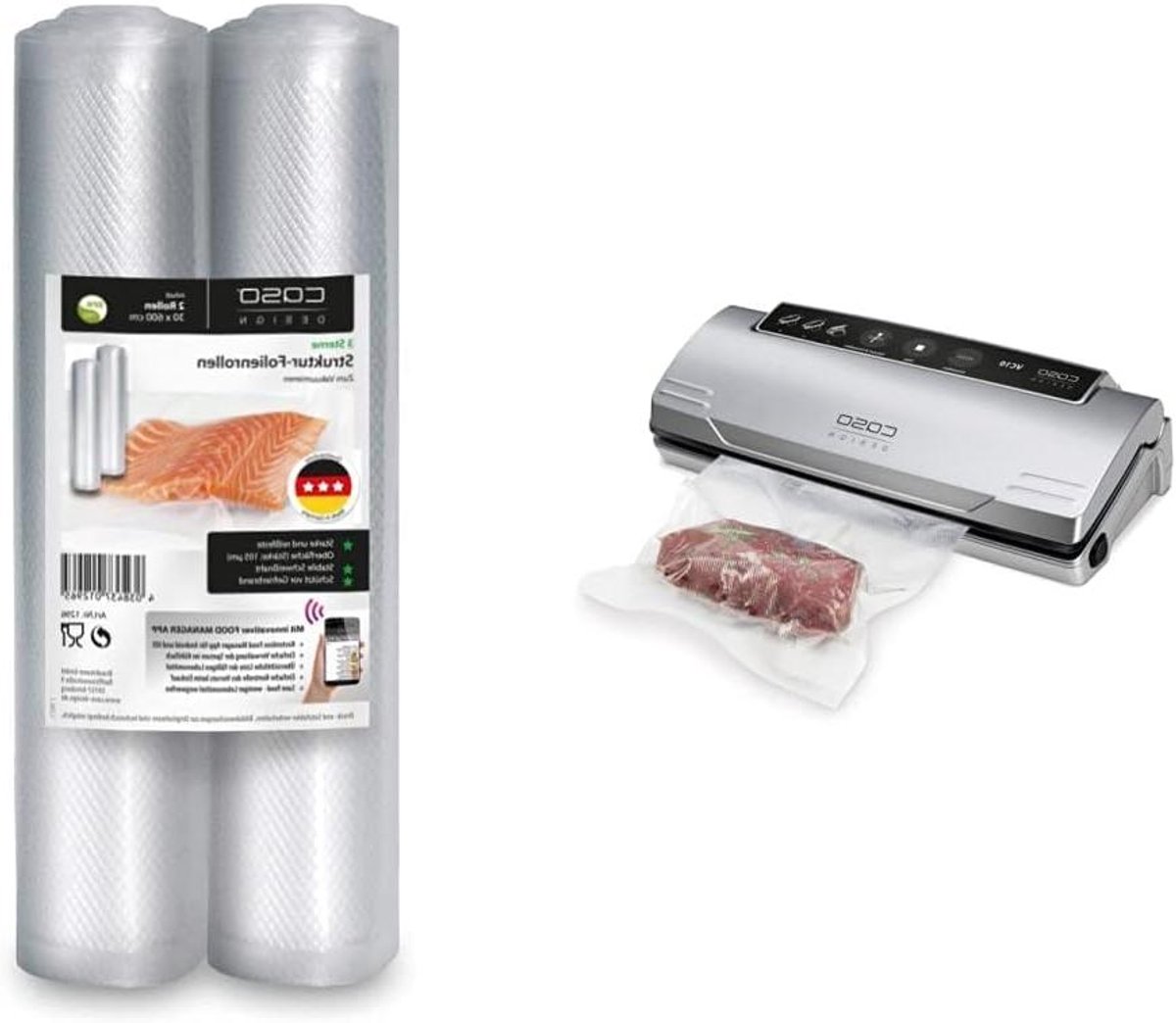 Vacuümsealer Vacuümmachine Voedsel Langer Vers 30cm Stabiele Las Inclusief 10 Zakken Zilver