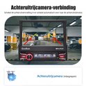 Achteruitrijcamera-verbinding met parkeerlijnen op het 7-inch autoradio scherm.