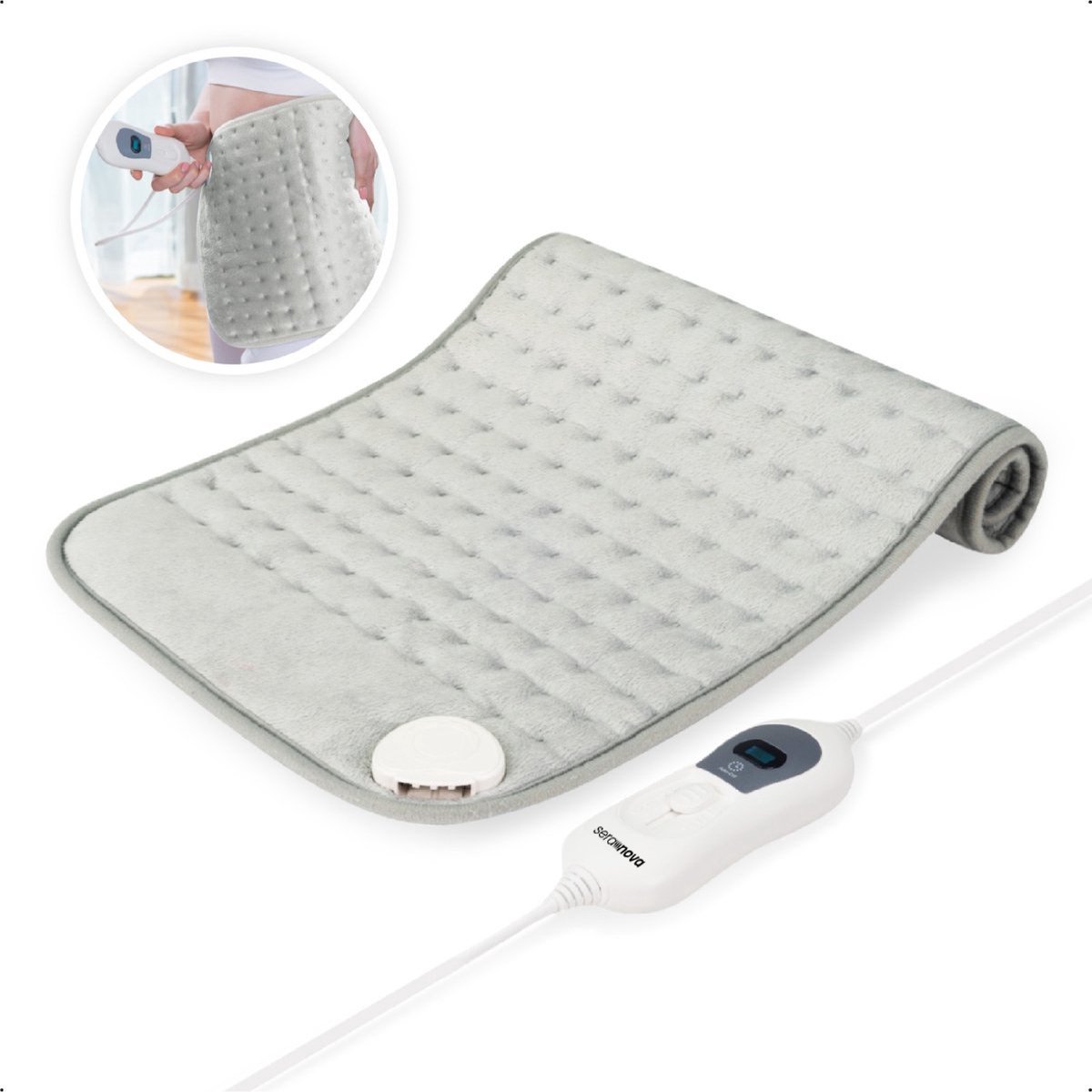Bol.com Seranova Elektrisch Warmtekussen voor Rug, Voeten, Nek, Schouders, Buik - Heating Pad - Verwarmingskussen - Wasbaar - 60... aanbieding