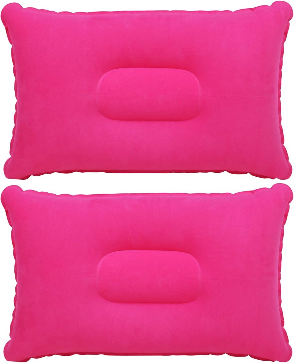 Opblaasbaar Kussen - Reiskussen - Kampeer Kussen Opblaasbaar - Kampeerkussen - Lichtgewicht En Snel Opblaasbaar - Kussen - Geschikt voor buiten - Lichtgewicht en draagbaar - Roze - 2 Stuks - van Imperatoris