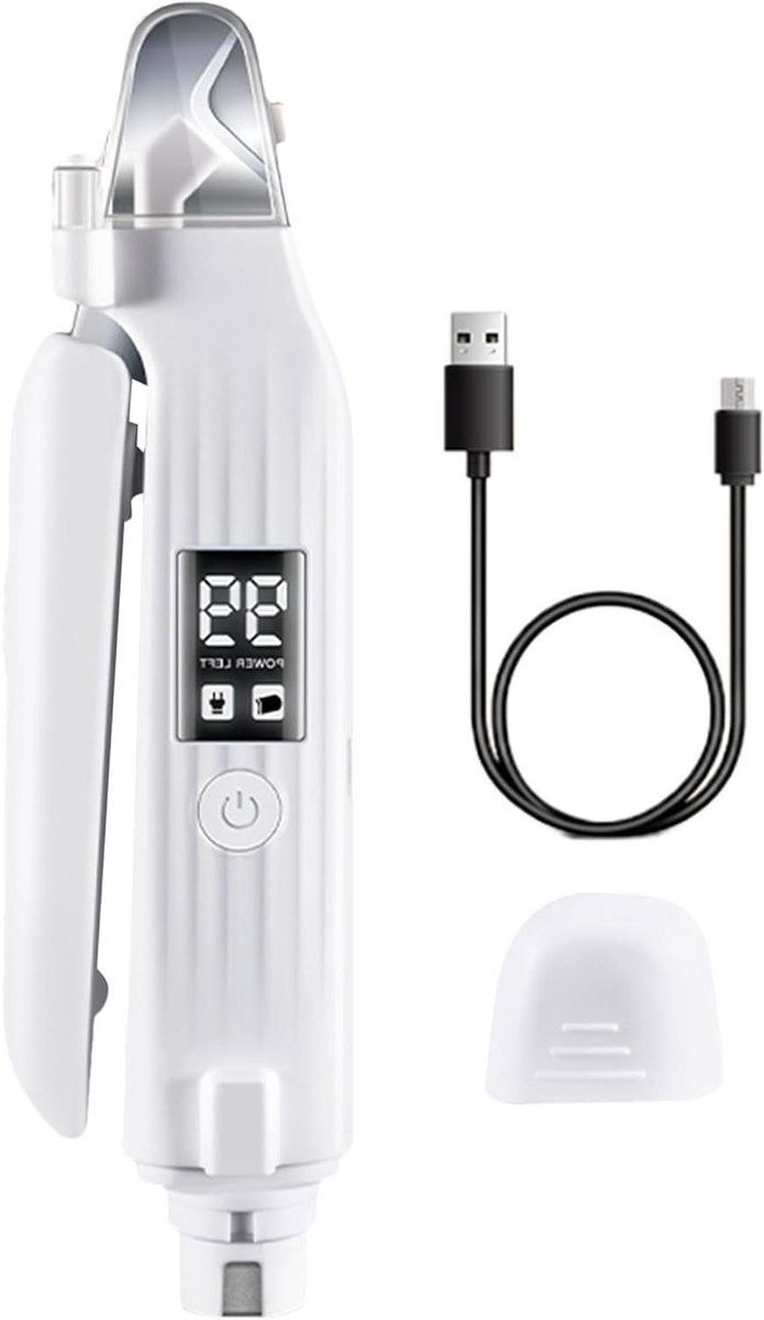 Elektrische nageltrimmer - Hond nagelslijper - Huisdier verzorging - Stille werking met LED - USB oplaadbaar - Wit