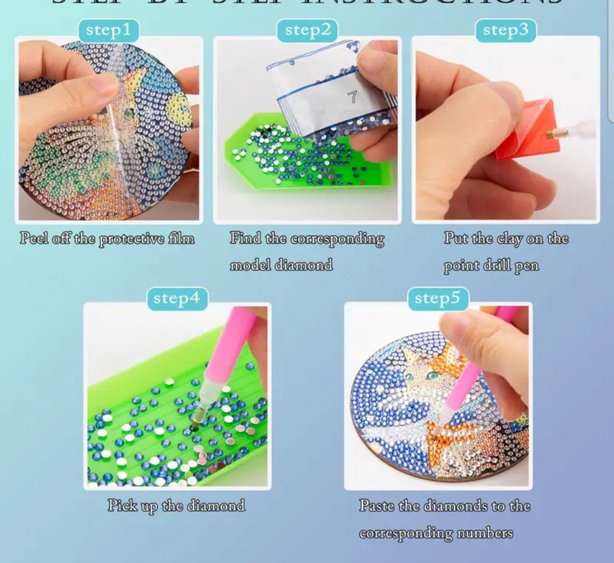 Diamond painting greeting cards set : Hollandse artikelen : molen bloemen- 4 stuks — cadeau in Hobby - foto 3