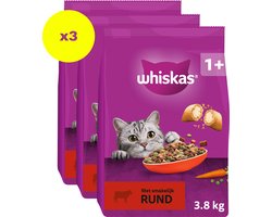 Whiskas Kattenbrokken - Adult 1+ Rund - zak 3x3.8kg