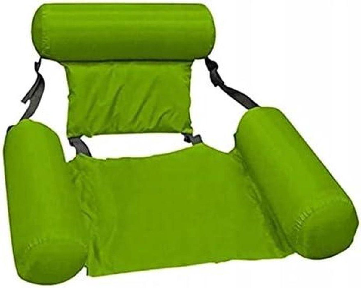 Opblaasbare Hangmat - Waterstoel Lounger - Waterpret Genieten - Ergonomisch Ontwerp - 120 x 100 cm - Groen