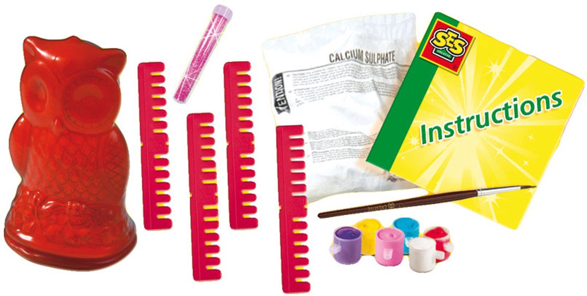 SES Creative - Hobby Pink - Gieten en Schilderen - Uil - Knutselen Meisjes - Sneldrogend - Vanaf 5 jaar — afbeelding 7