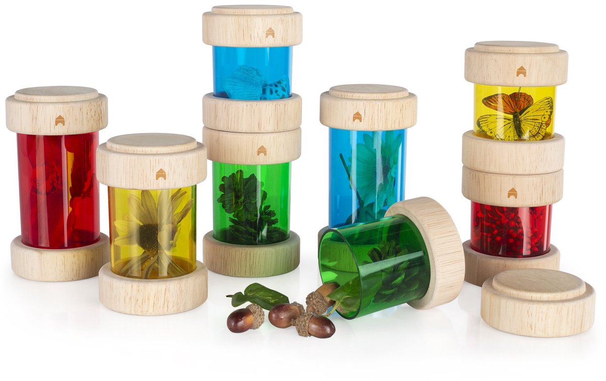 Guidecraft schatbuisjes speelgoed - kleurrijke ontdekkingstubes set.