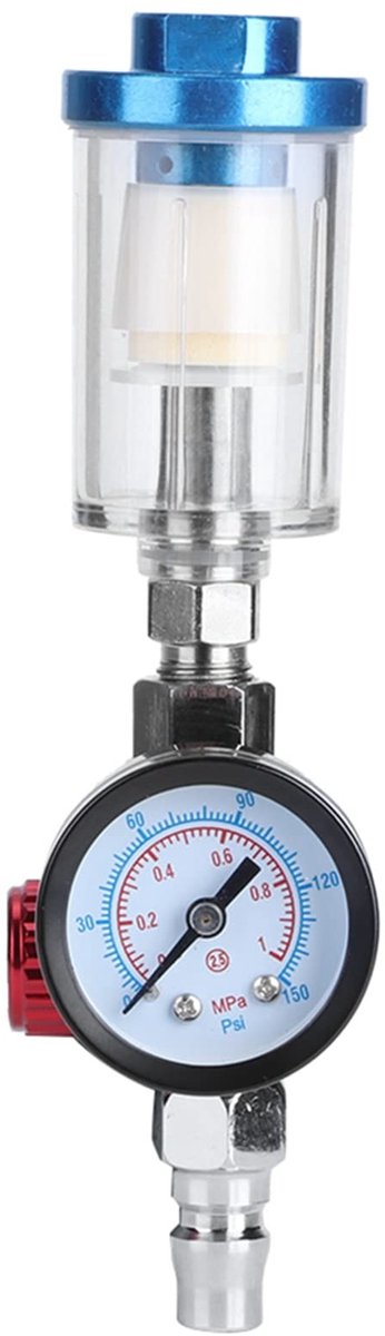 Allecto - Luchtdrukregelaar pneumatisch spuitpistool - In-line olie-waterafscheider - Duurzaam en betrouwbaar - 1/4 schroefdraad - Professioneel ge...
