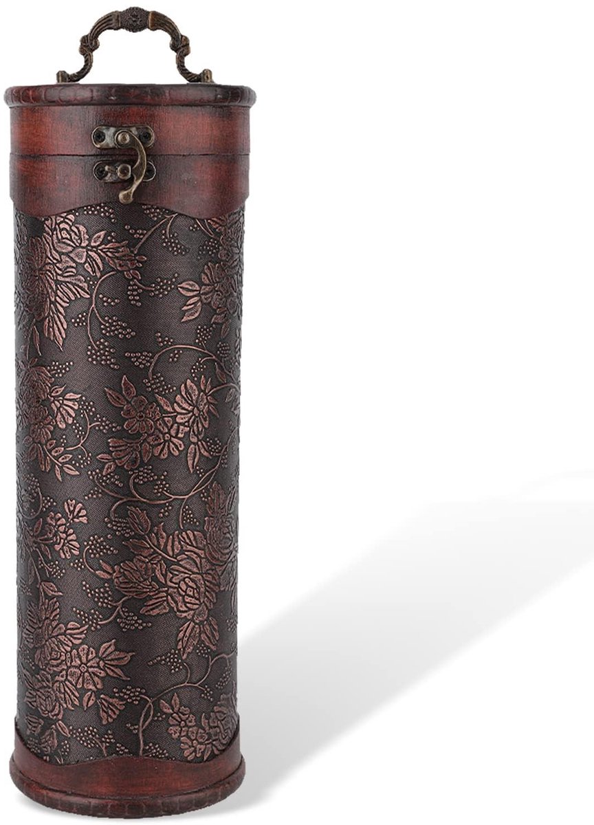 Allecto - Houten Wijndoos - Wijn Opbergdoos - Elegante Flesgeschenkdozen - Rode Kleur - Perfect voor Cadeaus - Geschikt voor Wijn en Champagne