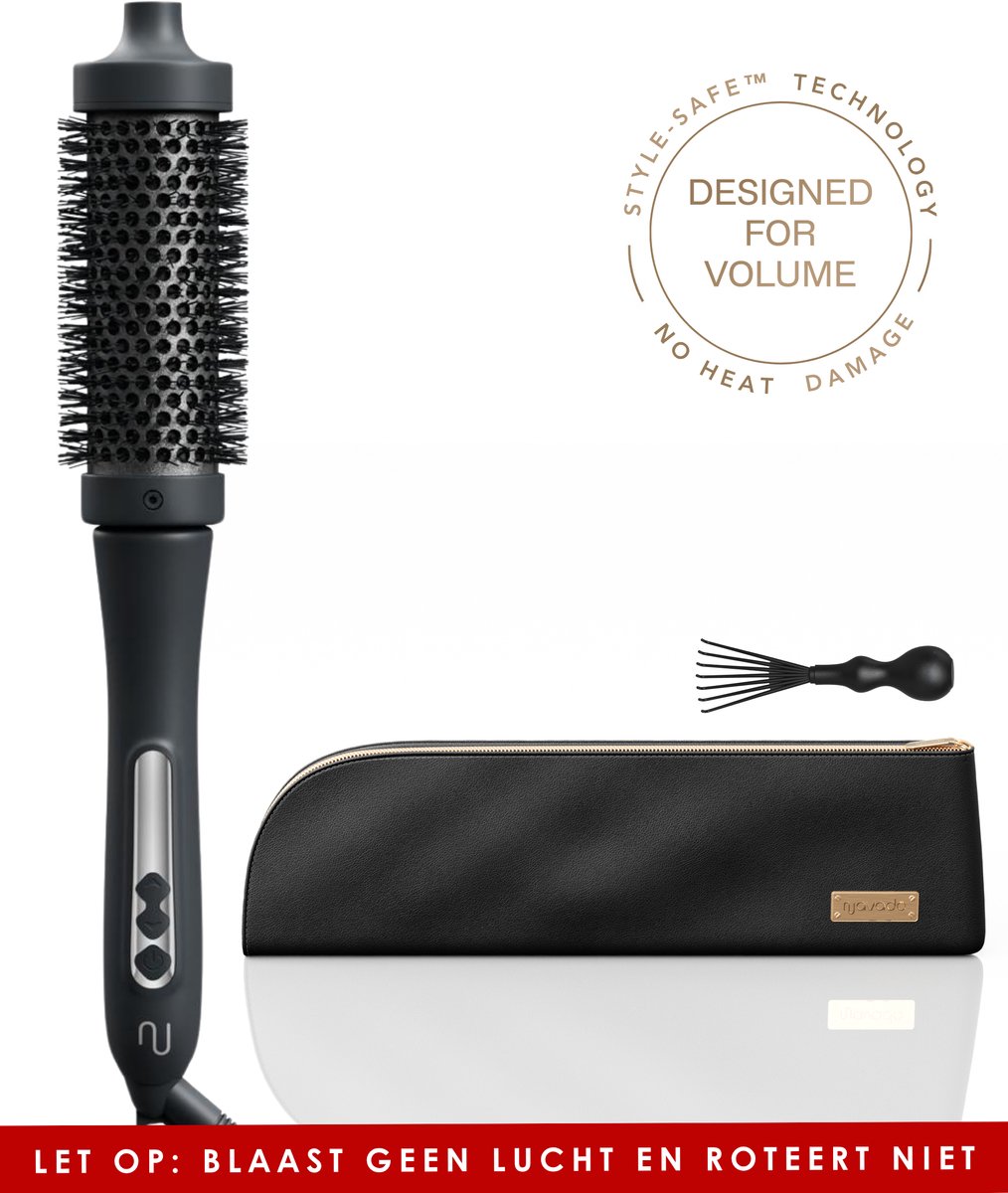 Navado Thermal brush 38mm - Levenslange garantie - Keramische warmteborstel - Bounce Brush met luxe etui - 3 meter salonkabel - Fohnborstel Hot brush - Krulborstel en stijlborstel