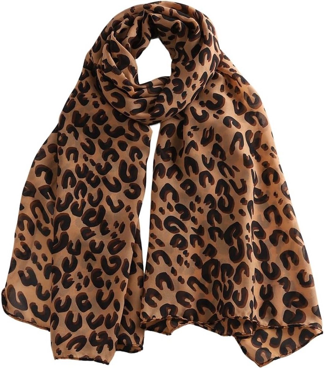Stijlvolle sjaal met luipaardprint van zijde, perfect als cadeau voor vrouwen en modeaccessoire