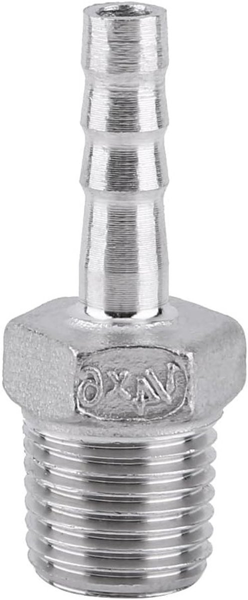 Duurzame RVS Mannetje Draad Tube Fitting met Barb Slang Aansluiting voor 1/4" Slangen - Perfect voor Water- en Luchttoepassingen